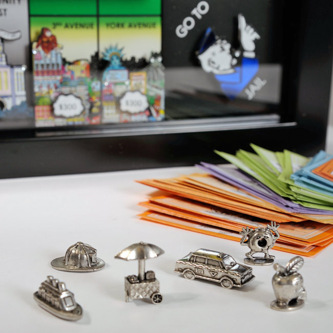 3 Hotel In Metallo Placcato Oro Da Collezione Per Monopoly | Franklin Mint Nuovi Di Zecca