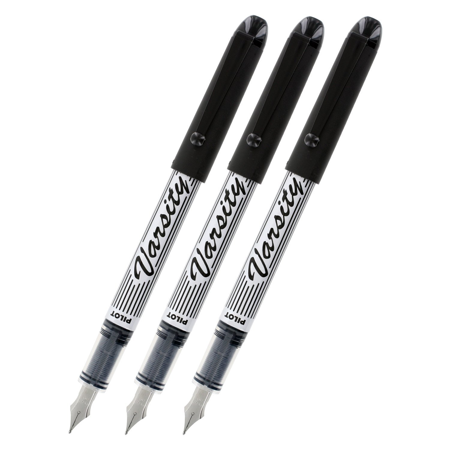 thumbnail image 2 of Pilot Varsity Disposable Fountain Pens – Set Of 3 Medium Nib India Ink Pens (Purple Ink) 2 of 11
