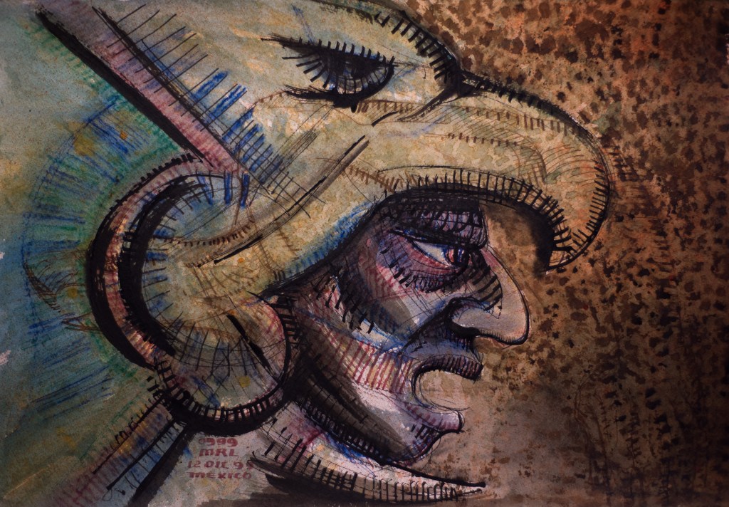 mario-rendon-lozano_joven-guerrero_1999_ink-on-paper