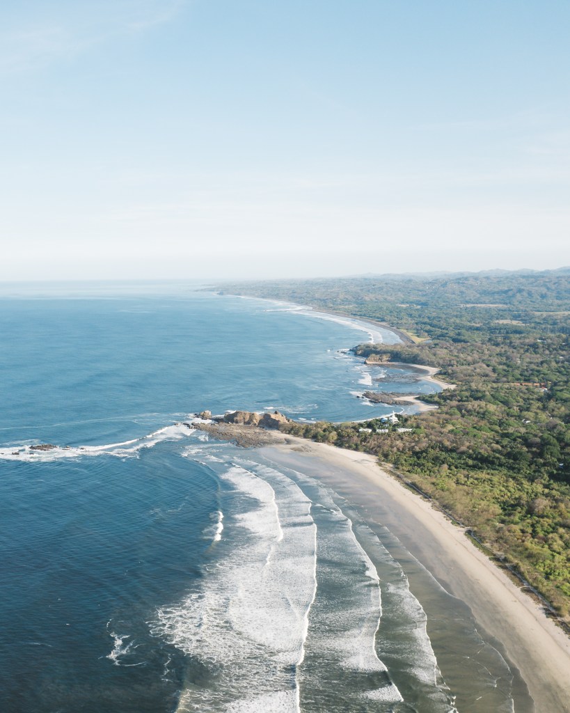 This is an image of the coastline from above near the hotel 