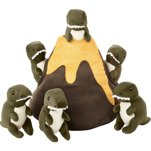 Hide and Seek Plush Volcano + Dinosaurs Dog Toy - COOL HUNTING®