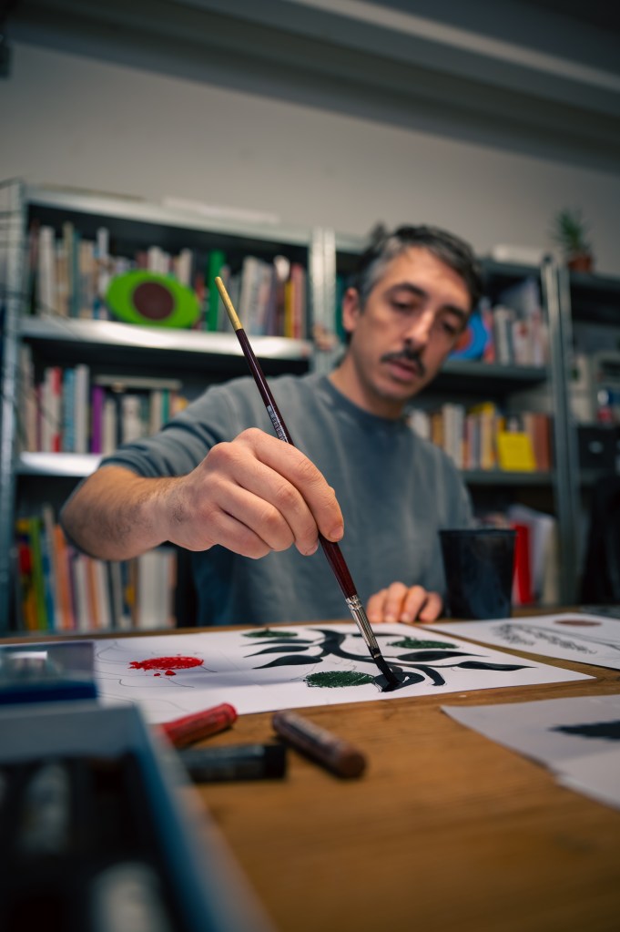 Agostino Iacurci paints olive tree elements