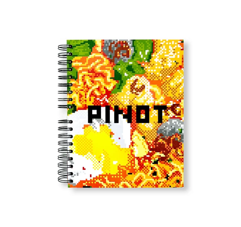 The colorful cover of the artist Pinot's book