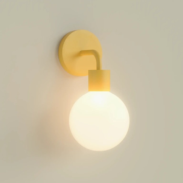 A yellow Poplight attached to a wall