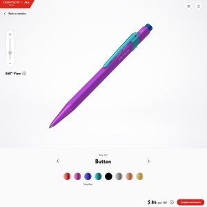 The configurator for Caran d'Ache + Me's customizable pen