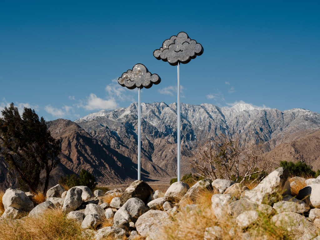 Desert X 2025 installation view of Sanford Biggers, Unsui(Mirror)