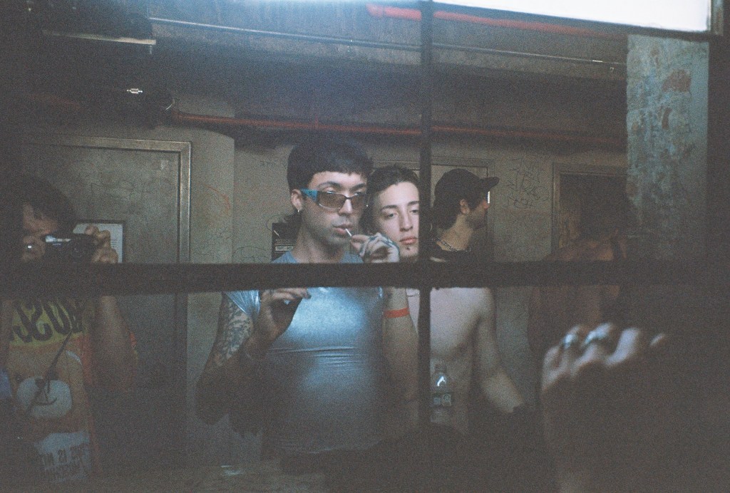 People looking in a mirror