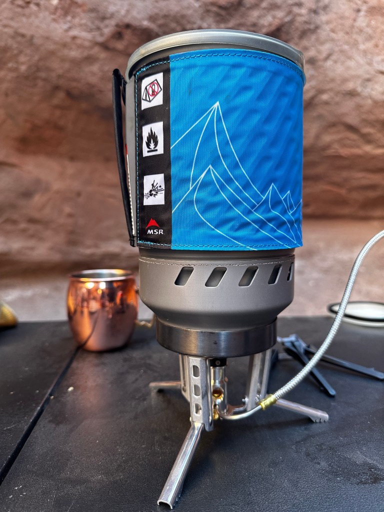 A camping stove for boiling water