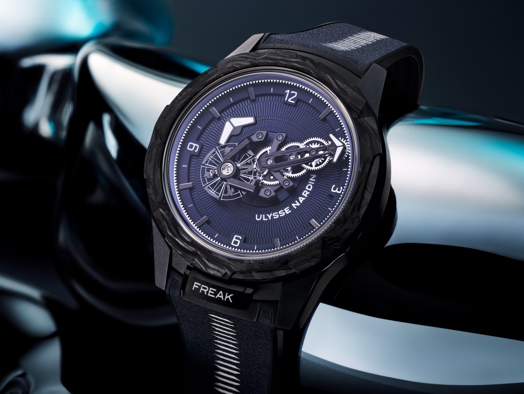 A close up view of a watch from the Bucherer Masterworks collection.