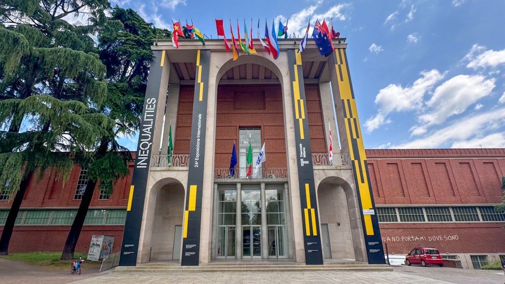 Exterior view of the  Palazzo dell’Arte where the Inequalities exhibition is housed.