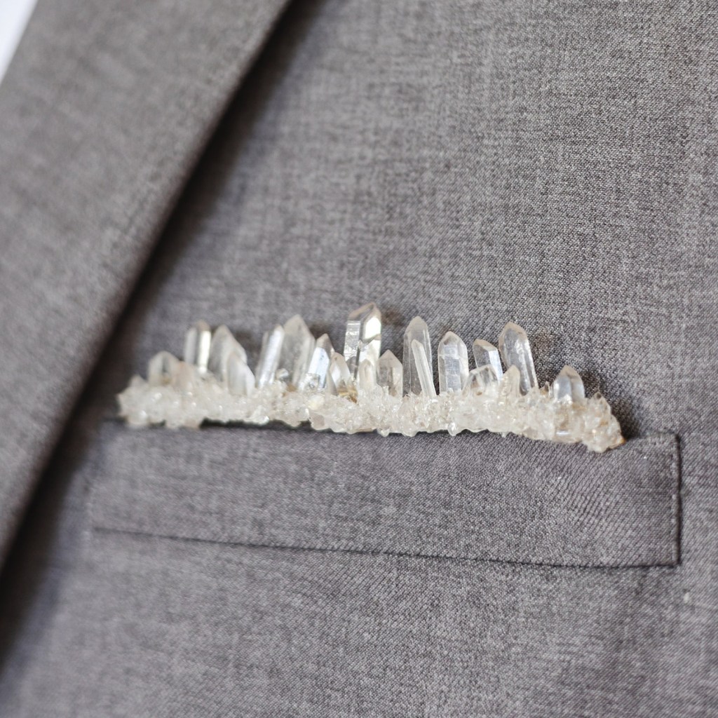 quartz-cluster-boutonniere