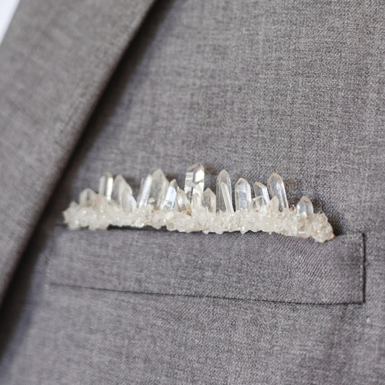 quartz-cluster-boutonniere