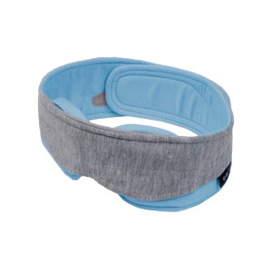 Trtl Glimpse Sleep Mask in light blue on a white background.
