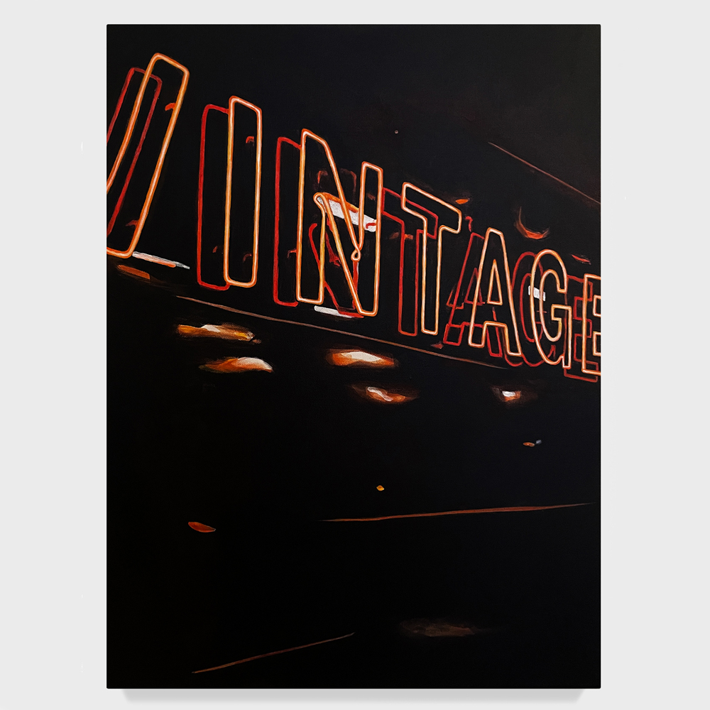Vintage, a neon sign painting by Katherine McMahon.