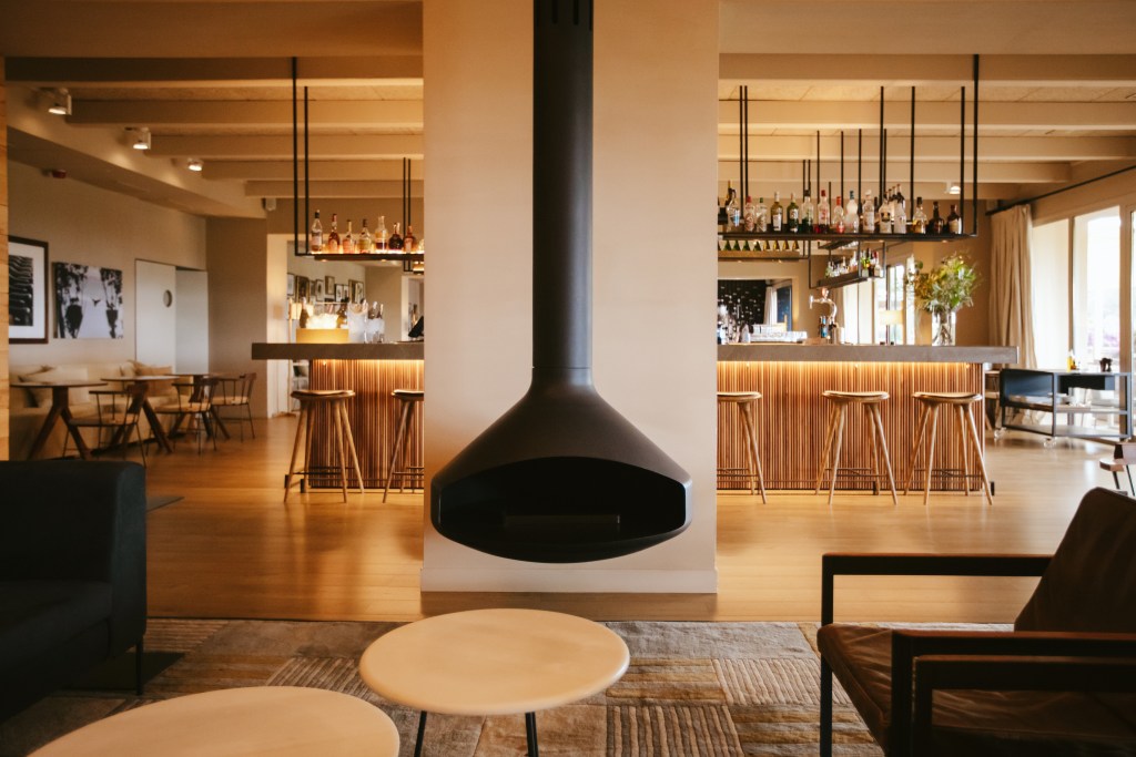 A lounge area at Hotel Peralata in Peralada, Spain.