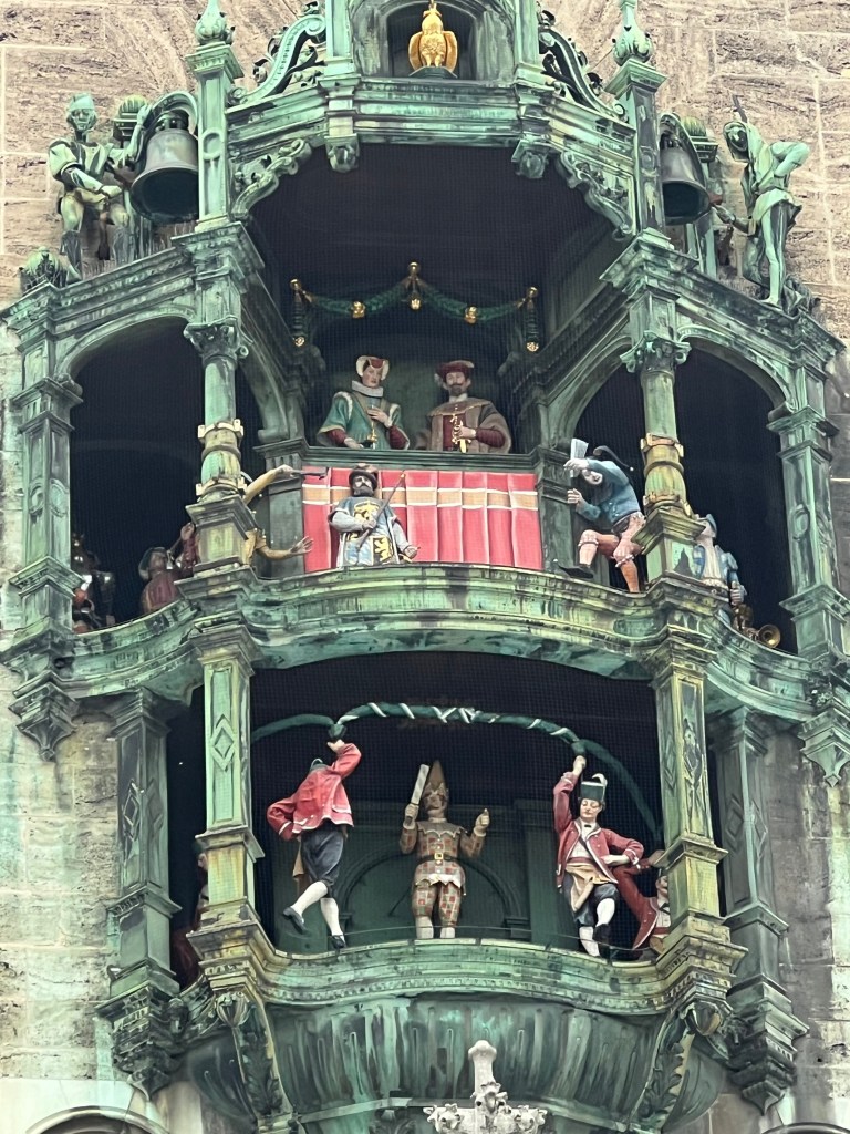 A detail of the Marienplatz clock carousel.