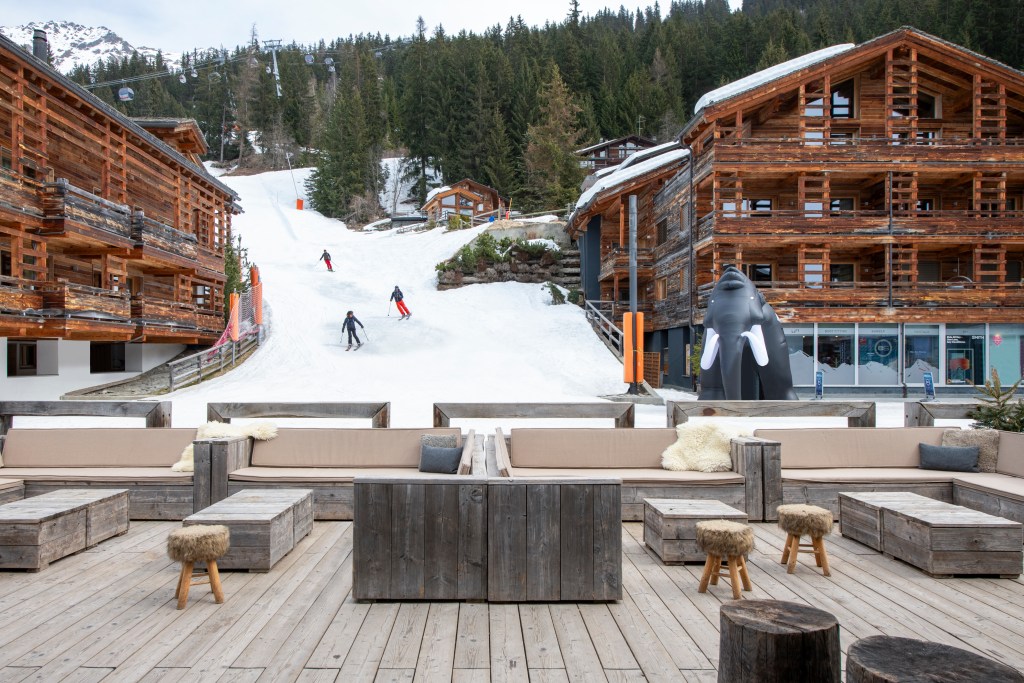 A view of skiers at the W Verbier.