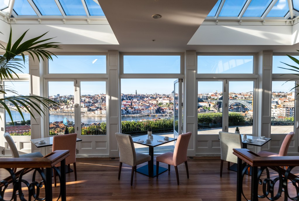 The winter garden at The Yeatman Hotel in Vila Nova de Gaia, Porto.