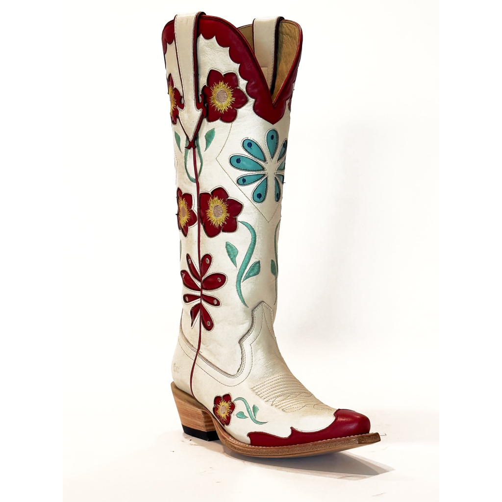 Golden West's Somewhere Over Laredo boots feature colorful flower embroidery