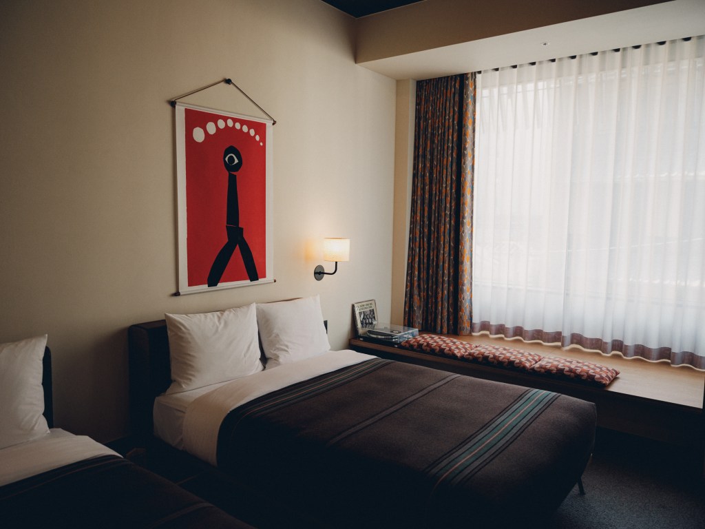 A guest room at Ace Hotel Kyoto.