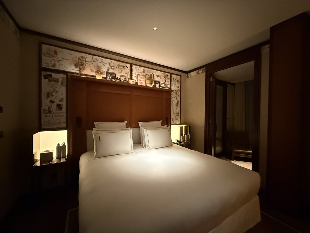 The bed in a room of the Brach Madrid hotel