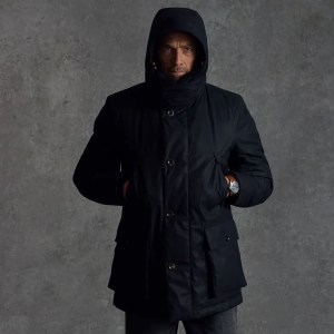 A man is wearing the Shadow Parka