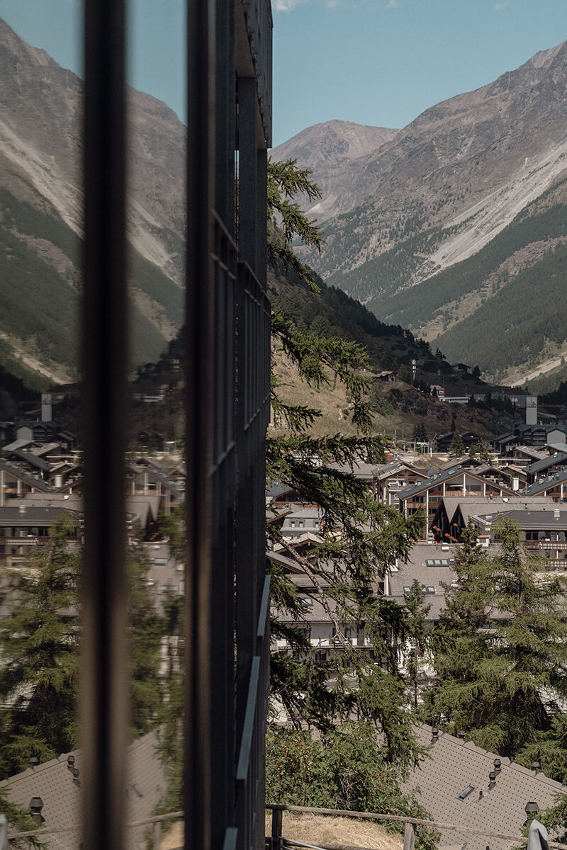 A view of the mountains out the window at The Omnia