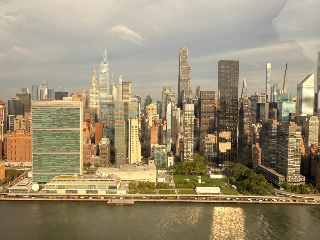 NYC skyline from a Flexjet helicopter