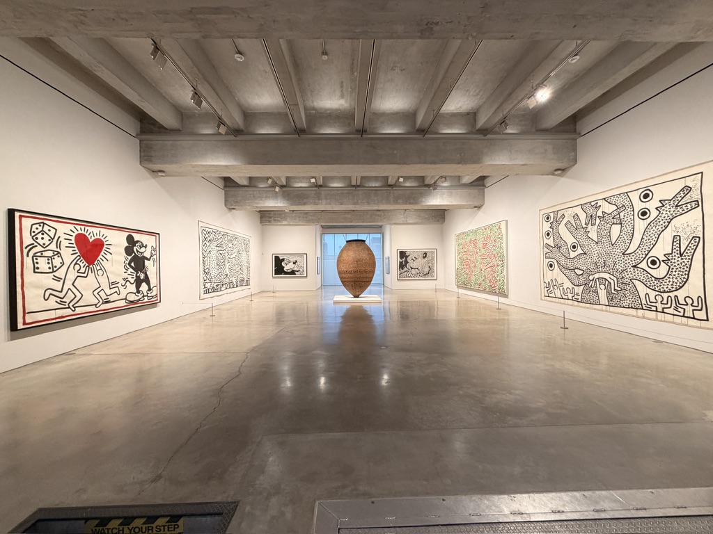 Seven works are shown from the Keith Haring show