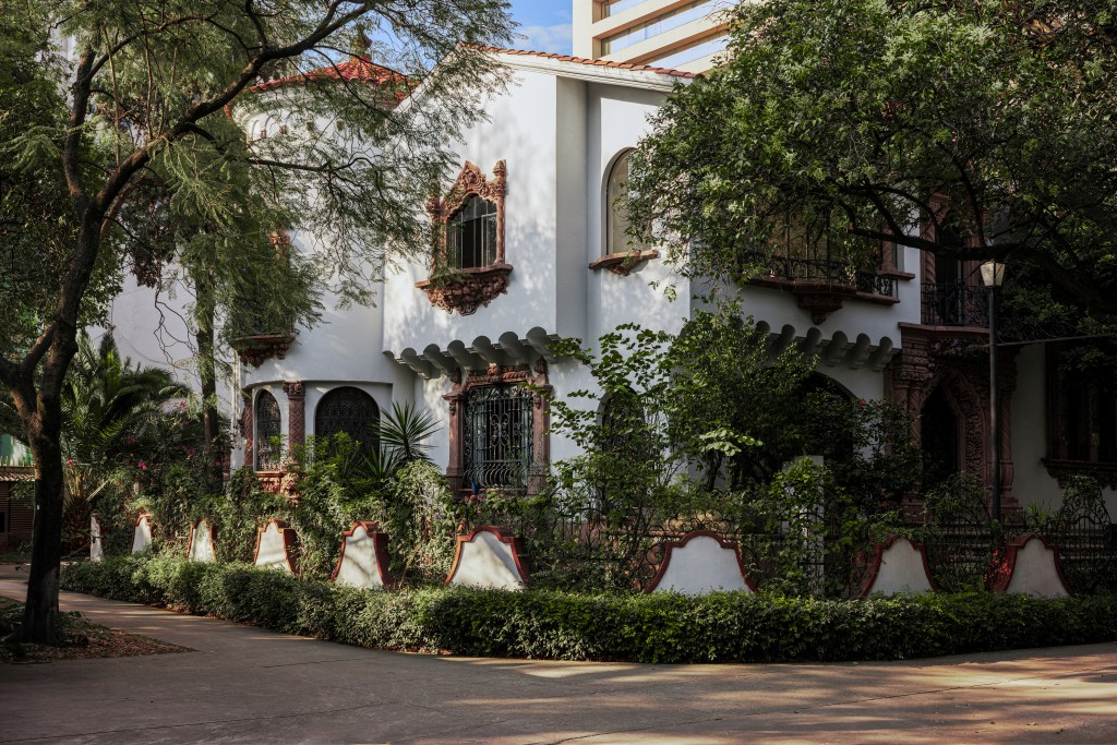 An exterior view of Casa de los Leones in the Polanco neighborhood of Mexico City.