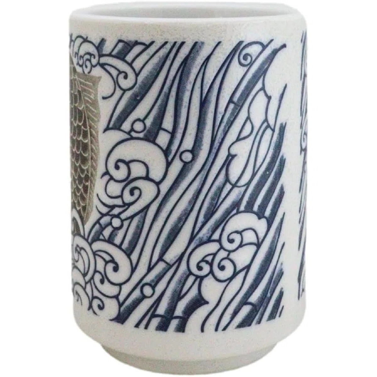 Yin Yang Red Black Koi Fishes By Waterfall Yunomi Tea Cups—2