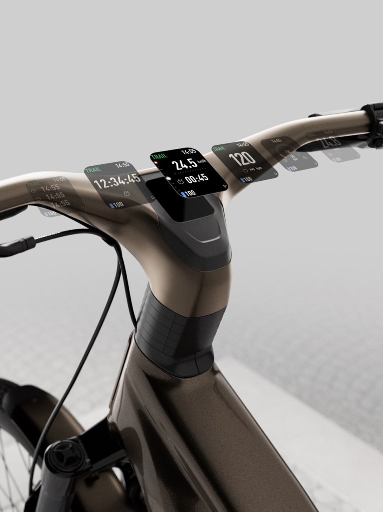 A detail of the touchscreen on the Specialized Vado 3.0 EVO bike.