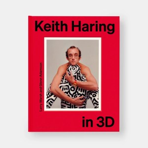 The cover of Keith Haring in 3D shows the artist hugging a statue