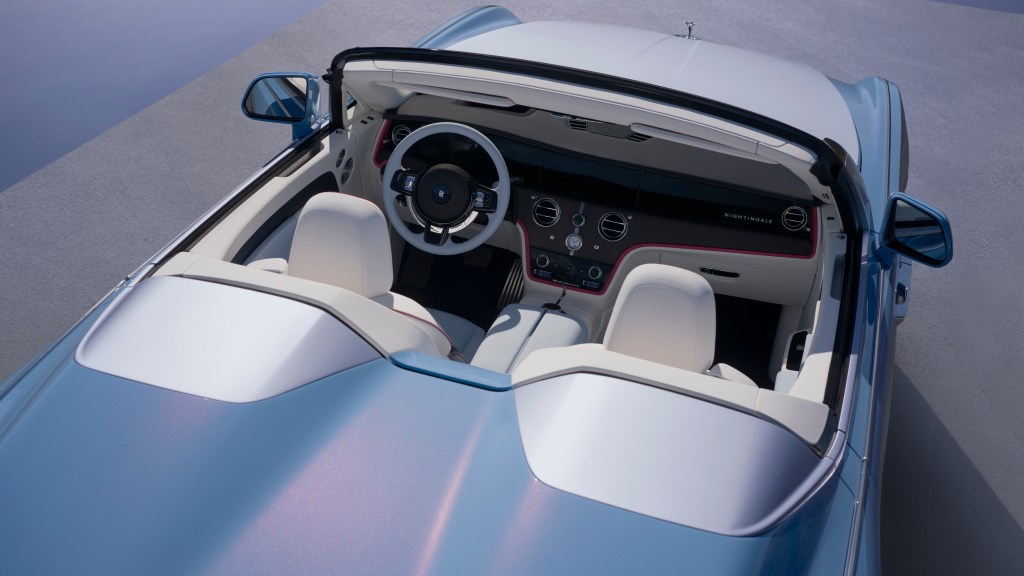 The exterior top interior angle of the Rolls-Royce Nightingale Coachbuild Collection