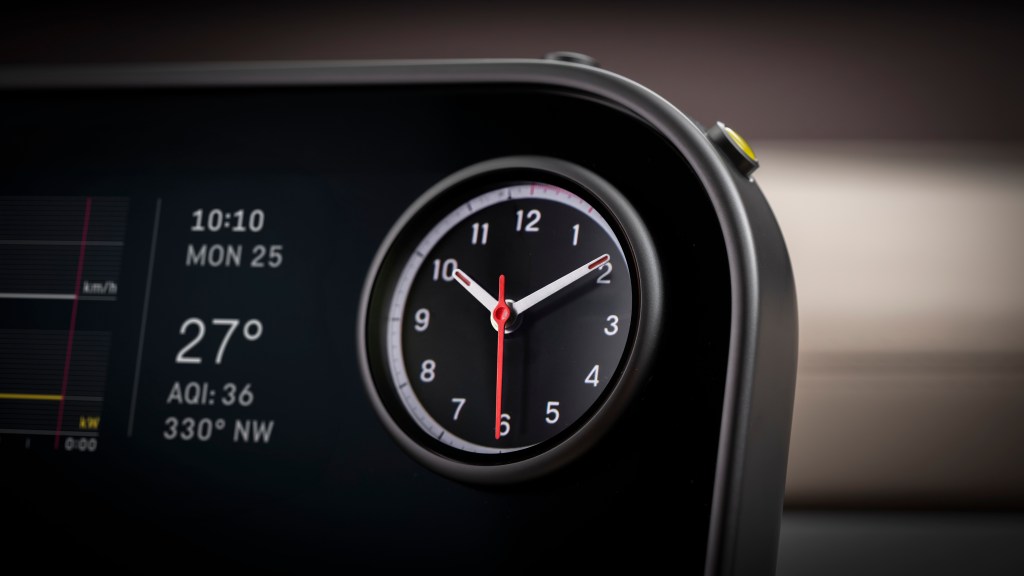 A view of the multi-mode clock and stopwatch