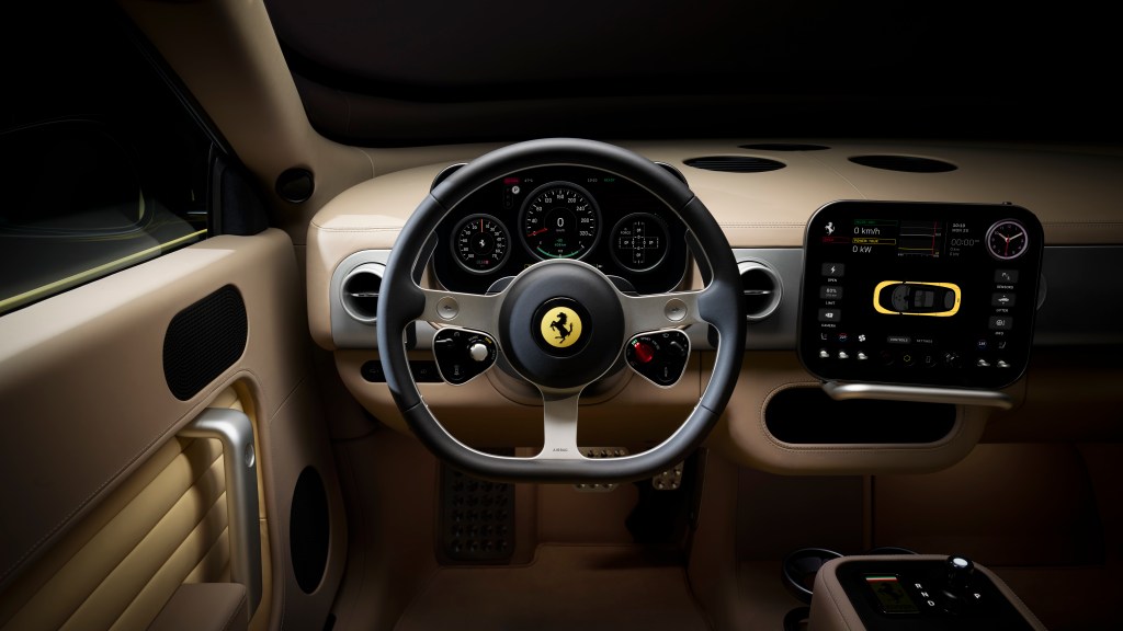A view of the Ferrari Luce's front cabin