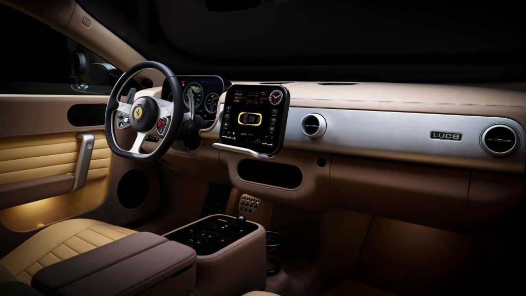A view of the Ferrari Luce's front cabin