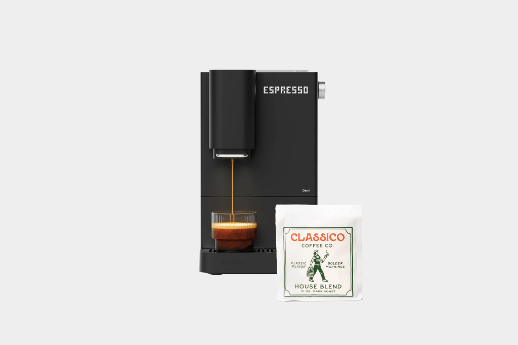 The Terra Kaffe Demi automatic espresso machine shot on a white background.