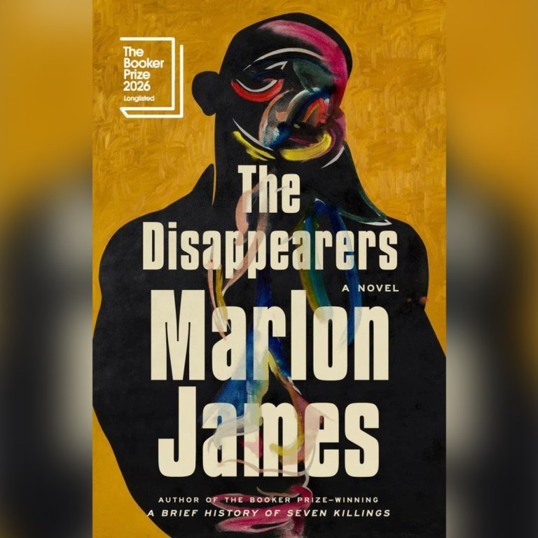 The book cover for The Disappearers features an illustration of a black man, type and colors