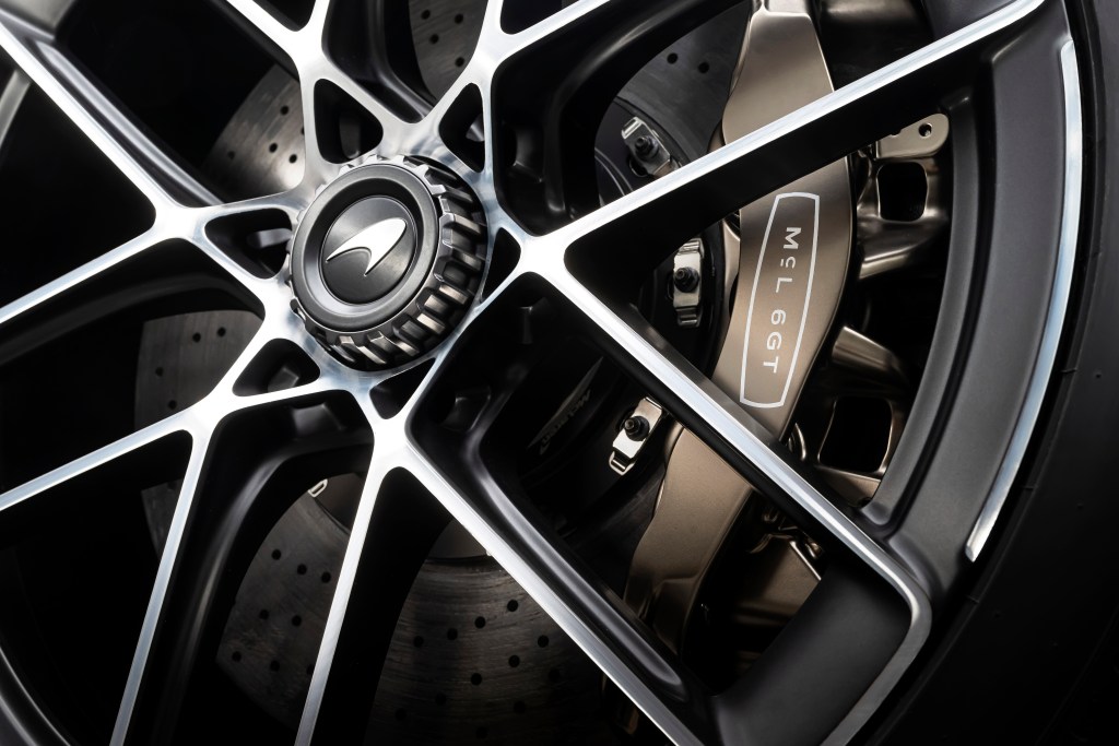 A tightly cropped detail of a McL 6GT rim.